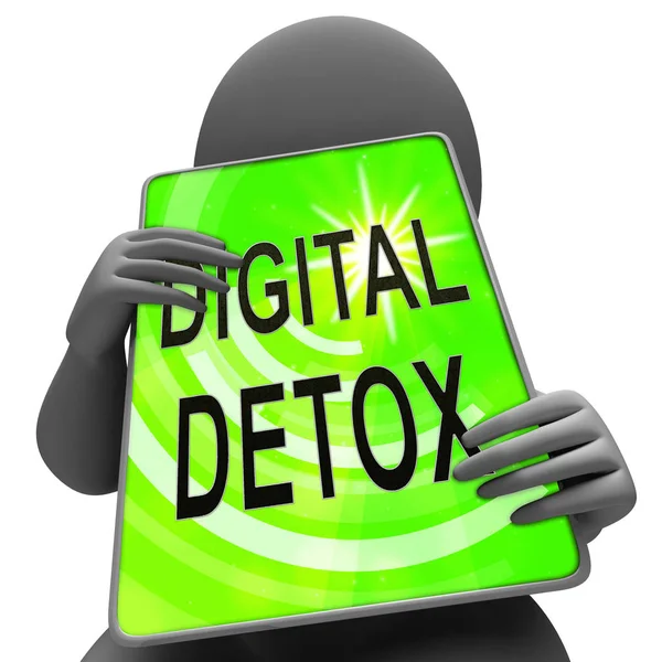 Digital Detox Digital Gadget Cleanse Rendering Shows Rehabilitation Using Smartphone — Stock Photo, Image