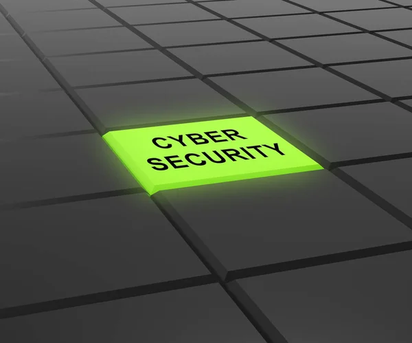 Cybersecurity Threats Cyber Crime Risk Rendering Shows Criminal Data Breach — Stock Photo, Image