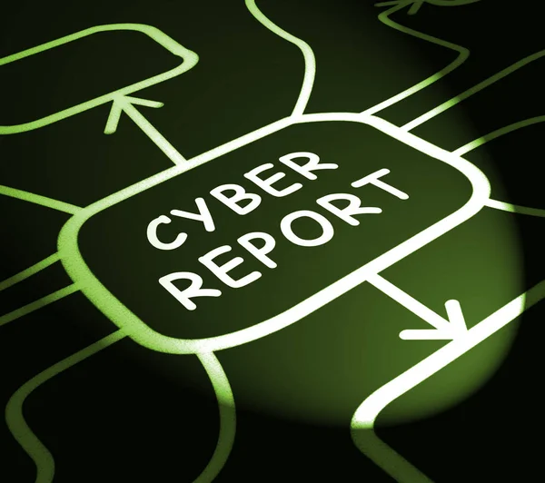 Cyber Report Analítica Digital Resultados Ilustración Muestra Computación Nube Análisis — Foto de Stock