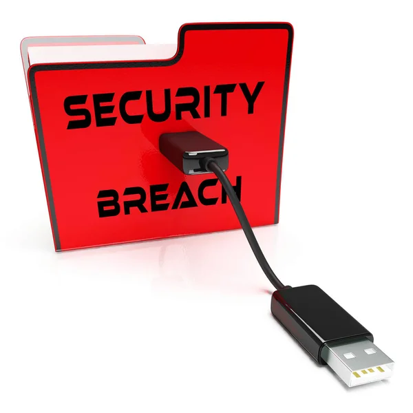 Cyber Security Breach System Hack Rendering Muestra Internet Digital Data — Foto de Stock