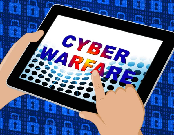 Cyber Warfare Hacking Attack Threat Illustration Shows Government Internet Surveillance — Stock Photo, Image