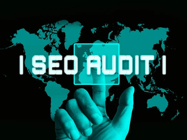 Seo Audit Website Ranking Assessment Illustration Shows Search Engine Optimization — Stock Photo, Image