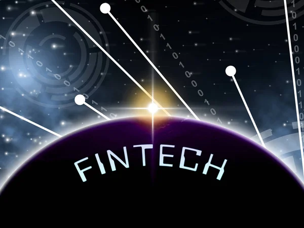 Fintech Globe Worldwide Web Payment Illustration Mostra Tecnologia Finanziaria Gateway — Foto Stock