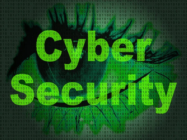 Cybersecurity Concept Digital Cyber Security Ilustração Mostra Símbolo Conceitual Corte — Fotografia de Stock
