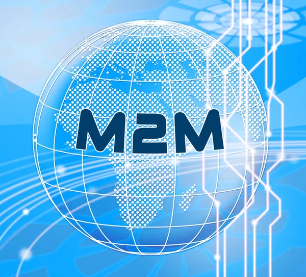 M2M Gép Kapcsolat Együttműködés Ábra Mutatja Összekapcsolt Kommunikáció Hálózatok Kapcsolódó — Stock Fotó
