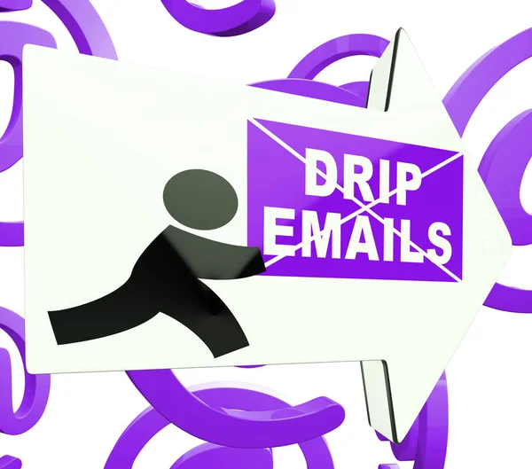 Drip Mail Marketing Nieuwsbrief Outreach Rendering Toont Emarketing Met Directe — Stockfoto