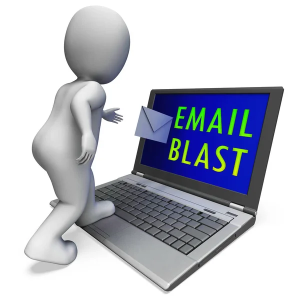 Email Blast Newsletter Promotion Realizacja Rendering Wyświetla Listę Marketingową Aby — Zdjęcie stockowe