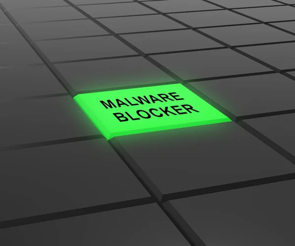 Malware Blocker Sito Web Trojan Protection Rendering Mostra Sicurezza Contro — Foto Stock