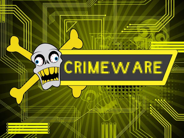Crimeware Digital Cyber Hack Exploit Illustration Shows Computer Crime Digital — Stock Photo, Image