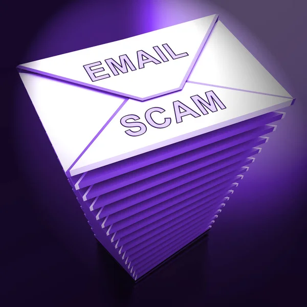 Phishing Scam Tożsamość Mail Alertu Renderowania Pokazuje Złośliwego Kradzież Oraz — Zdjęcie stockowe