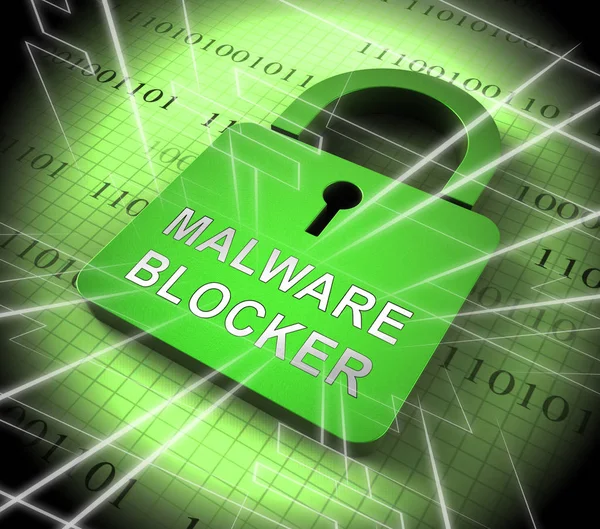 Malware Blocker Website Trojan Protection Rendering Shows Safety Annoying Malicious — Stock Photo, Image
