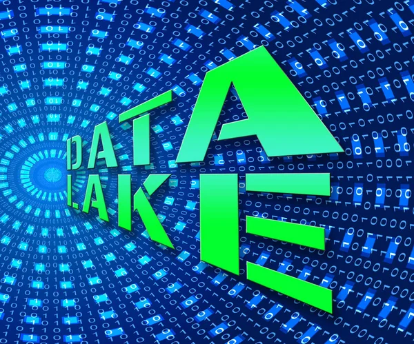 Data Lake Digital Datacenter Cloud Illustration Shows Mainframe Supercomputer Storage — Stock Photo, Image