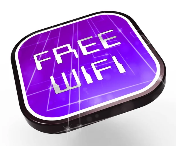 Free Wifi Logo Surfing Hotspot Rendering Shows Public Online Services — Stock Photo, Image