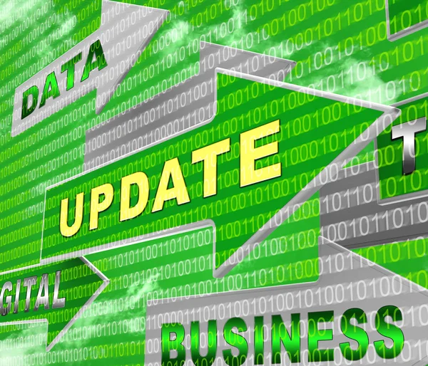 Automatic Update Upgrade Process Illustration Shows Software Improvement Modernization Date — Stock Photo, Image