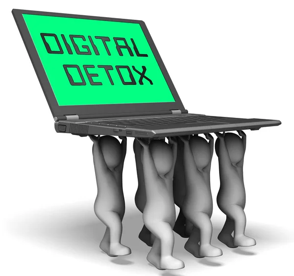 Digital Detox Digital Gadget Cleanse Rendering Shows Rehabilitation Using Smartphone — Stock Photo, Image