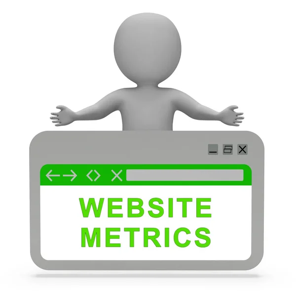 Website Metrics Business Site Analytics Rendering Shows Analytic Forecasts Trends — Stock Photo, Image