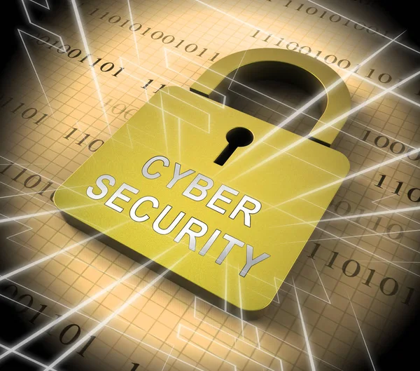 Cybersäkerhet Business Cyber Security Manager Rendering Visar Hantering Datornätverk Och — Stockfoto
