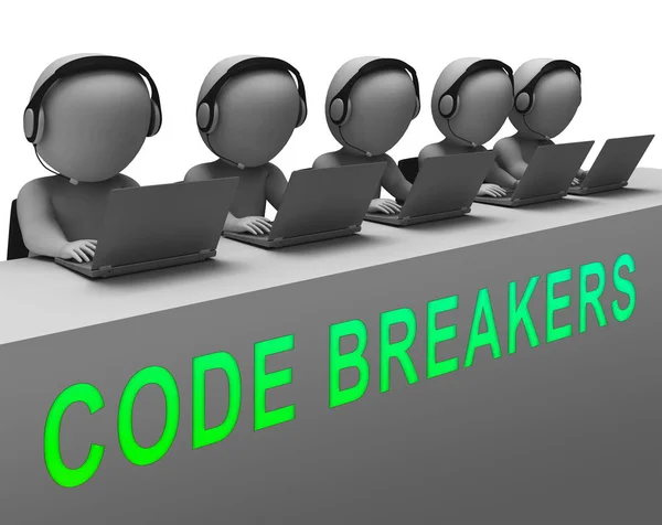 Code Breaker Decoded Data Hack Rendering Shows Encryption Breaking Cyber — Stock Photo, Image