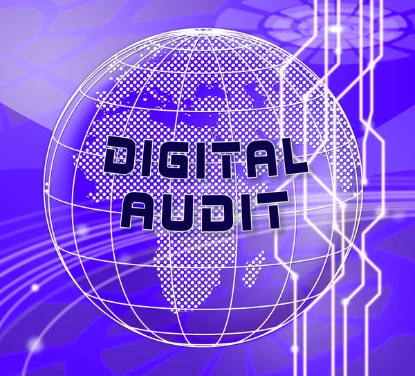 Digitala Granskning Cyber Network Undersökning Illustration Visar Analys Digital Information — Stockfoto