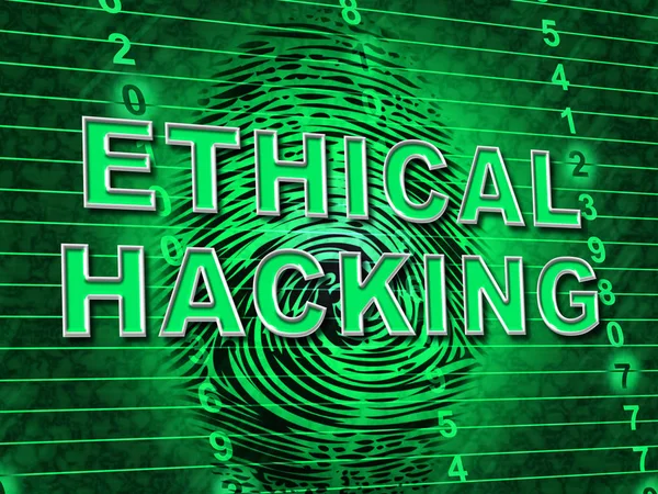 Ethische Hacking Inbreuk Gegevensbeveiliging Illustratie Toont Corporate Bijhouden Stoppen Met — Stockfoto
