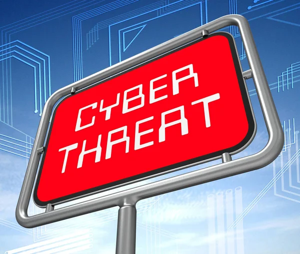 Zagrożenie Cyber Intelligence Online Protection Ilustracja Pokazuje Online Malware Ochrony — Zdjęcie stockowe