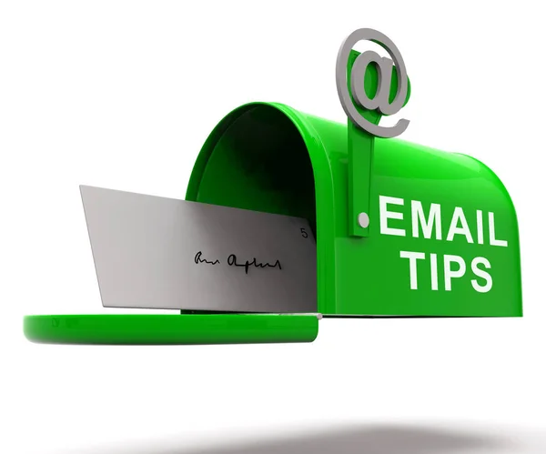 Mail Tips Online Postal Oplossing Rendering Toont Suggesties Trucs Voor — Stockfoto