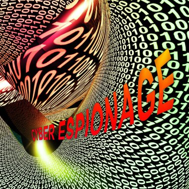 Siber casusluk suç Cyber Attack 3d render ticari veri veya iş sırları Online hırsızlık gösterir