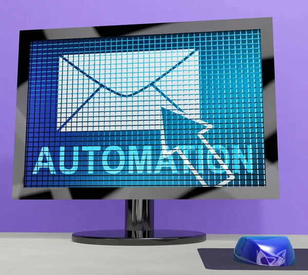Automazione Mail Digital Marketing System Rendering Mostra Processo Automatizzato Inviare — Foto Stock