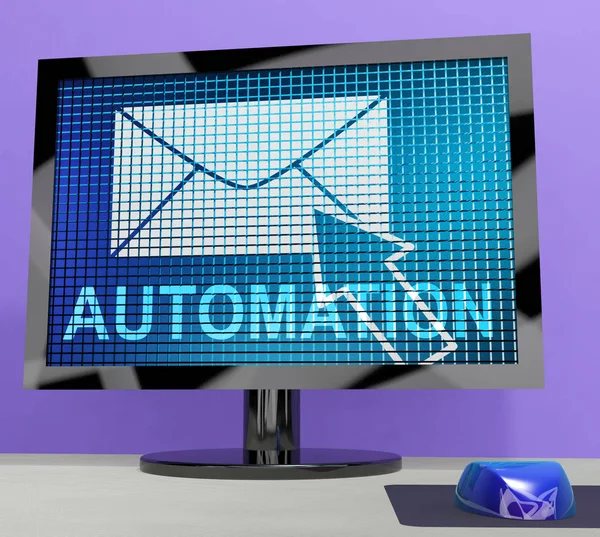 Mail Automatisierung Digitales Marketing System Rendering Zeigt Automatisierten Prozess Nachrichten — Stockfoto