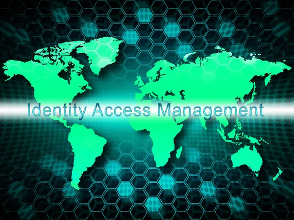 Identity Access Management Fingerprint Entry Illustration Shows Login Access Iam — Stock Photo, Image