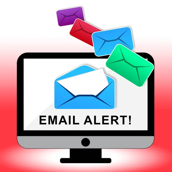 Emails Maliciosos Spam Malware Alert Ilustração Mostra Alerta Vírus Correio — Fotografia de Stock