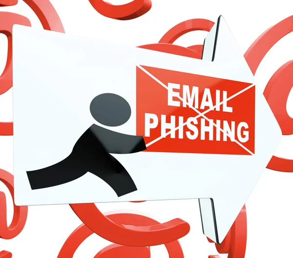Фишинг Mail Интернет Защита Угроз Рендеринг Показывает Предостережение Против Электронной — стоковое фото