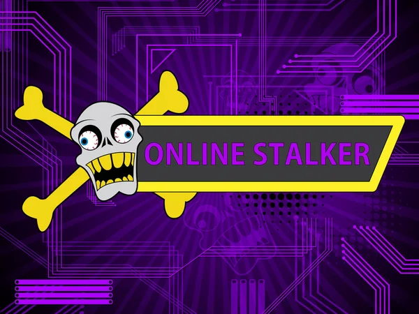 Online Stalker Böser Gesichtsloser Tyrann Illustration Zeigt Cyberangriff Oder Cybermobbing — Stockfoto