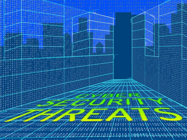 Amenazas Ciberseguridad Riesgo Delito Cibernético Ilustración Muestra Violación Datos Criminales — Foto de Stock