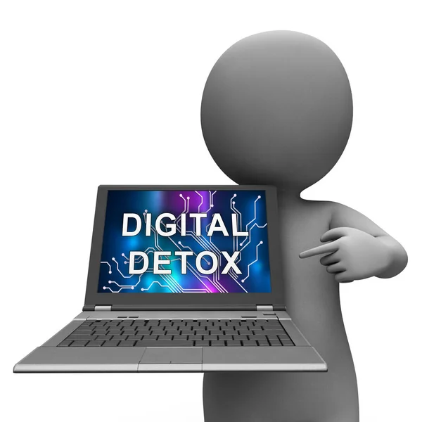 Digital Detox Digital Gadget Cleanse Rendering Zeigt Rehabilitation Von Der — Stockfoto