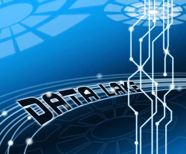 Data Lake Digital Datacenter Cloud 3d Illustration Shows Mainframe Supercomputer Storage Of Bigdata Complex Information