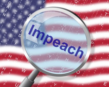 American Impeachment Magnifier Accusation To Remove Corrupt President Or Politician. Legal Indictment In Politics. clipart