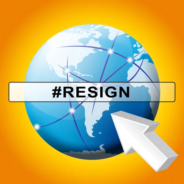 Resign Website Means Quit Dismissal Job Government President Corruption Outcry — Stock Photo, Image