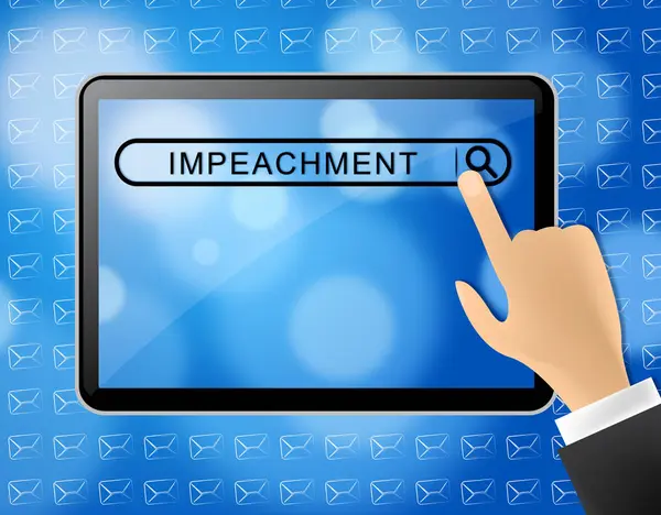 Impeachment Notizie Online Impressionare Presidente Corrotto Politico Manifestazione Contro Governo — Foto Stock