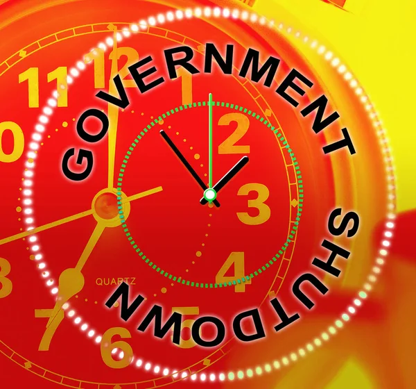 Government Shut Clocks Means United States Political Closure President Senators — Stock Photo, Image