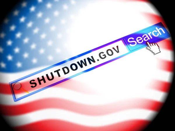 政府关闭 Url 意味着美国被参议院或总统关闭 华盛顿 关闭美国 — 图库照片