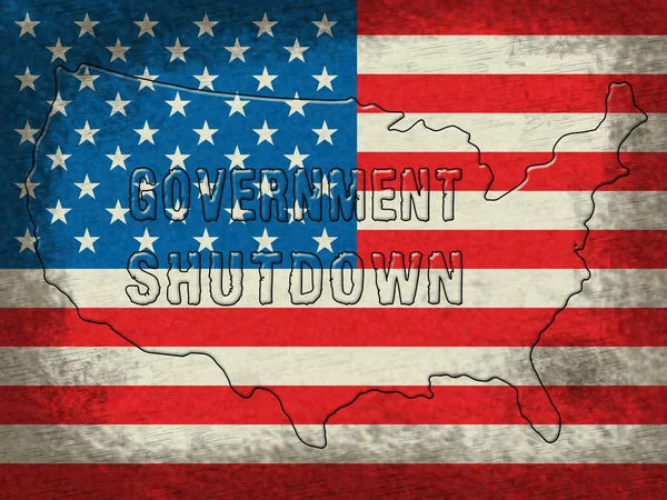 Карта Закрытия Правительства Означает Америка Закрыта Сенатом Президентом Вашингтон Обрушился — стоковое фото
