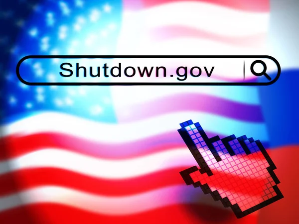 政府关闭指针意味着美国被参议院或总统关闭 华盛顿 关闭美国 — 图库照片