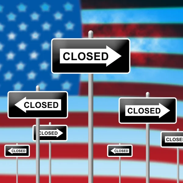 Usa Zamknięcia Zamknięty Politycznej Rządu Shut Oznacza Krajowe Urlop Senat — Zdjęcie stockowe