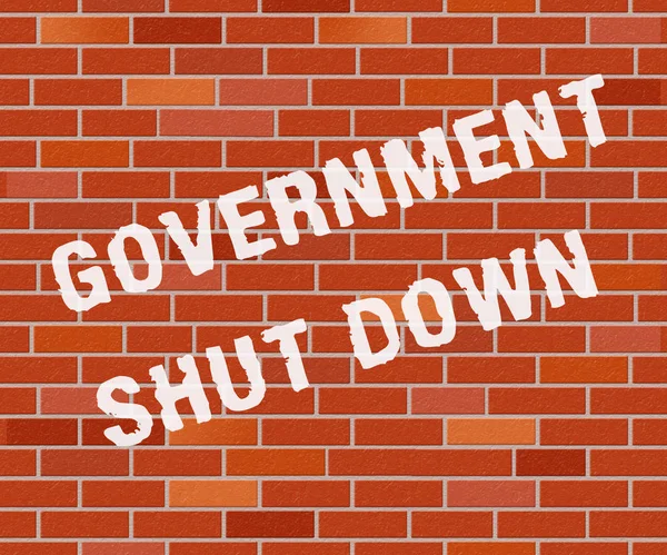 Government Shut Wall Means United States Political Closure President Senators — Stock Photo, Image