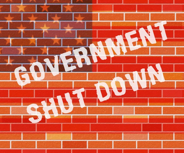 Стена Закрытия Правительства Означает Америка Закрыта Сенатом Президентом Вашингтон Обрушился — стоковое фото