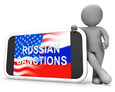 Rusya 'nın Rusya Federasyonu' ndaki parasal ambargosunu gölgede bırak. Putin Ticaret ve Banka Hesapları Kısıtlandı - 3D İllüstrasyon