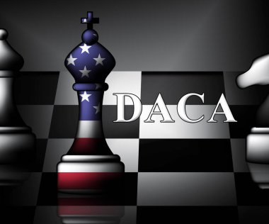 Göçmenlik Bürosu için Daca Çocuk Hayali Yasası. ABD 'deki Göçmen Çocuklar için Pasaport - 3D Görüntü