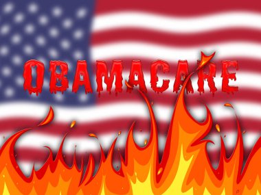 Obamacare, Amerikan Sağlık Reformu 'nu iptal et ya da değiştir. Usa Sağlık Hizmetleri Yasası - 2D İllüstrasyon