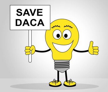 Hayalperestleri Kurtarmak İçin Daca Protestosu Vatandaşlık Anlaşması Yolu. ABD 'deki yasadışı göçmen çocukların vatandaşlığa kabul edilmesi - 2D İllüstrasyon